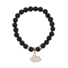 Браслет Облако (духовность, плодородие) синт.кам. Шунгит 8мм BS-CR-1164