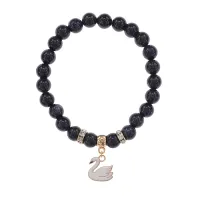 Браслет Лебедь (чистота, совершенство) синт.кам. Синий авантюрин 8мм BS-CR-1172