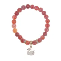 Браслет Лебедь (чистота, совершенство) нат.кам. Африканский агат 8мм BS-CR-1174