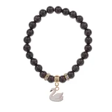 Браслет Лебедь (чистота, совершенство) нат.кам. Гранат 8мм BS-CR-1176