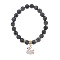 Браслет Лебедь (чистота, совершенство) нат.кам. Лабрадор 8мм BS-CR-1178