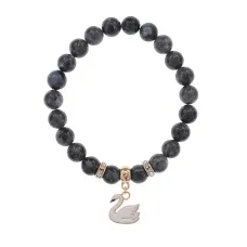 Браслет Лебедь (чистота, совершенство) нат.кам. Лабрадор 8мм BS-CR-1178