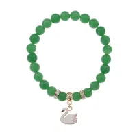 Браслет Лебедь (чистота, совершенство) нат.кам. Нефрит 8мм BS-CR-1183