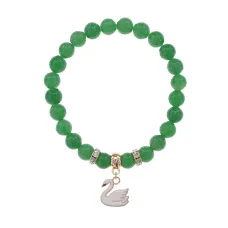 Браслет Лебедь (чистота, совершенство) нат.кам. Нефрит 8мм BS-CR-1183