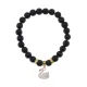 Браслет Лебедь (чистота, совершенство) синт.кам. Шунгит 8мм BS-CR-1194