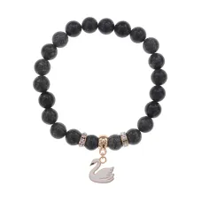 Браслет Лебедь (чистота, совершенство) нат.кам. Змеевик 8мм BS-CR-1199