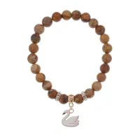 Браслет Лебедь (чистота, совершенство) нат.кам. Песочная яшма 8мм BS-CR-1200