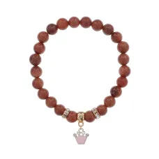 Браслет Корона (молодость и красота) синт.кам. Корич. авантюрин 8мм BS-CR-1201