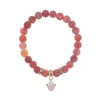 Браслет Корона (молодость и красота) нат.кам. Африканский агат 8мм BS-CR-1204