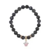 Браслет Корона (Молодость и Красота) нат.кам. Лабрадор 8мм BS-CR-1208