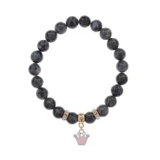 Браслет Корона (Молодость и Красота) нат.кам. Лабрадор 8мм BS-CR-1208