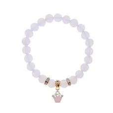 Браслет Корона (молодость и красота) синт.кам. Лунный камень 8мм BS-CR-1211