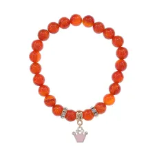 Браслет Корона (молодость и красота) нат.кам. Сердолик 8мм BS-CR-1217