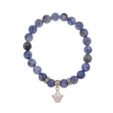 Браслет Корона (молодость и красота) нат.кам. Содалит 8мм BS-CR-1218
