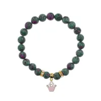 Браслет Корона (Молодость и Красота) синт.кам. Цоизит 8мм BS-CR-1222