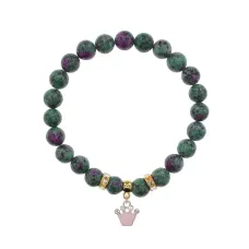 Браслет Корона (Молодость и Красота) синт.кам. Цоизит 8мм BS-CR-1222