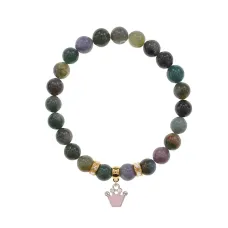 Браслет Корона (Молодость и Красота) нат.кам. Яшма 8мм BS-CR-1225