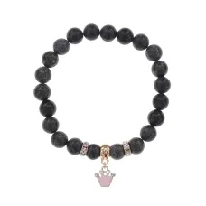 Браслет Корона (молодость и красота) нат.кам. Змеевик 8мм BS-CR-1229