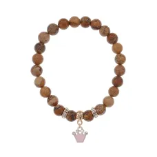 Браслет Корона (молодость и красота) нат.кам. Песочная яшма 8мм BS-CR-1230