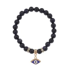 Браслет Глаз (от сглаза и порчи) синт.кам. Синий авантюрин 8мм BS-CR-1232