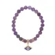 Браслет Глаз (от сглаза и порчи) нат.кам. Аметист 8мм BS-CR-1233