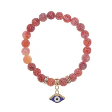 Браслет Глаз (от сглаза и порчи) нат.кам. Африканский агат 8мм BS-CR-1234