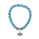 Браслет Глаз (от сглаза и порчи) синт.кам. Бирюза 8мм BS-CR-1235