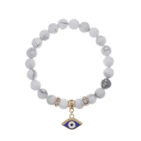 Браслет Глаз (от сглаза и порчи) нат.кам. Кахолонг 8мм BS-CR-1237