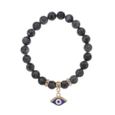 Браслет Глаз (от сглаза и порчи) нат.кам. Лабрадор 8мм BS-CR-1238