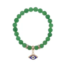 Браслет Глаз (от сглаза и порчи) нат.кам. Нефрит 8мм BS-CR-1243