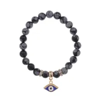 Браслет Глаз (от сглаза и порчи) нат.кам. Обсидиан 8мм BS-CR-1244