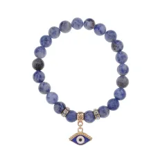 Браслет Глаз (от сглаза и порчи) нат.кам. Содалит 8мм BS-CR-1248