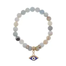 Браслет Глаз (от сглаза и порчи) нат.кам. Амазонит 8мм BS-CR-1256
