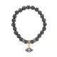 Браслет Глаз (от сглаза и порчи) синт.кам. Гематит (не магнит.) 8мм BS-CR-1258
