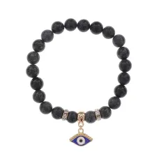 Браслет Глаз (от сглаза и порчи) нат.кам. Змеевик 8мм BS-CR-1259