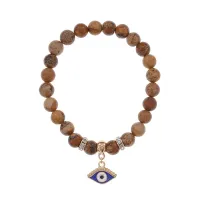 Браслет Глаз (от сглаза и порчи) нат.кам. Песочная яшма 8мм BS-CR-1260