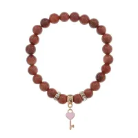 Браслет Ключ Сердце (счастье, любовь) синт.кам. Корич. авантюрин 8мм BS-CR-1261