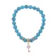 Браслет Ключ Сердце (счастье, любовь) синт.кам. Бирюза 8мм BS-CR-1265