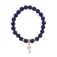 Браслет Ключ Сердце (счастье, любовь) нат.кам. Лазурит 8мм BS-CR-1270