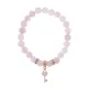 Браслет Ключ Сердце (счастье, любовь) нат.кам. Розовый кварц 8мм BS-CR-1275