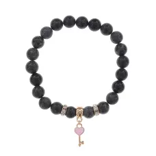 Браслет Ключ Сердце (счастье, любовь) нат.кам. Змеевик 8мм BS-CR-1289