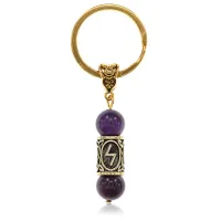 Брелок-амулет Соулу, нат.камень Аметист 10мм BKN2-01