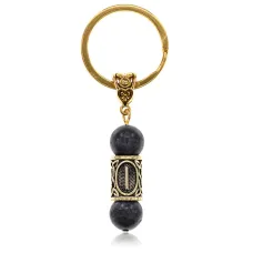 Брелок-амулет Иса, нат.камень Лабрадор 10мм BKN2-04