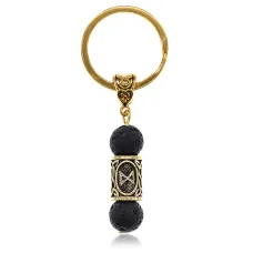 Брелок-амулет Дагаз, нат.камень Лава 10мм BKN2-05