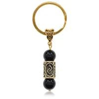 Брелок-амулет Йера, нат.камень Черный агат 10мм BKN2-14