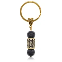 Брелок-амулет Райдо, нат.камень Лабрадор 10мм BKN2-19