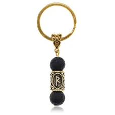 Брелок-амулет Райдо, нат.камень Лава 10мм BKN2-20