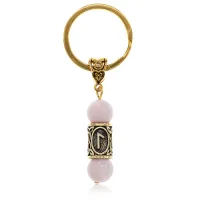 Брелок-амулет Лагуз, нат.камень Розовый кварц 10мм BKN2-21
