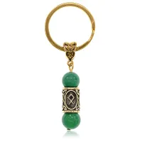 Брелок-амулет Одал, нат.камень Нефрит 10мм BKN2-23