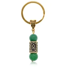 Брелок-амулет Одал, нат.камень Нефрит 10мм BKN2-23